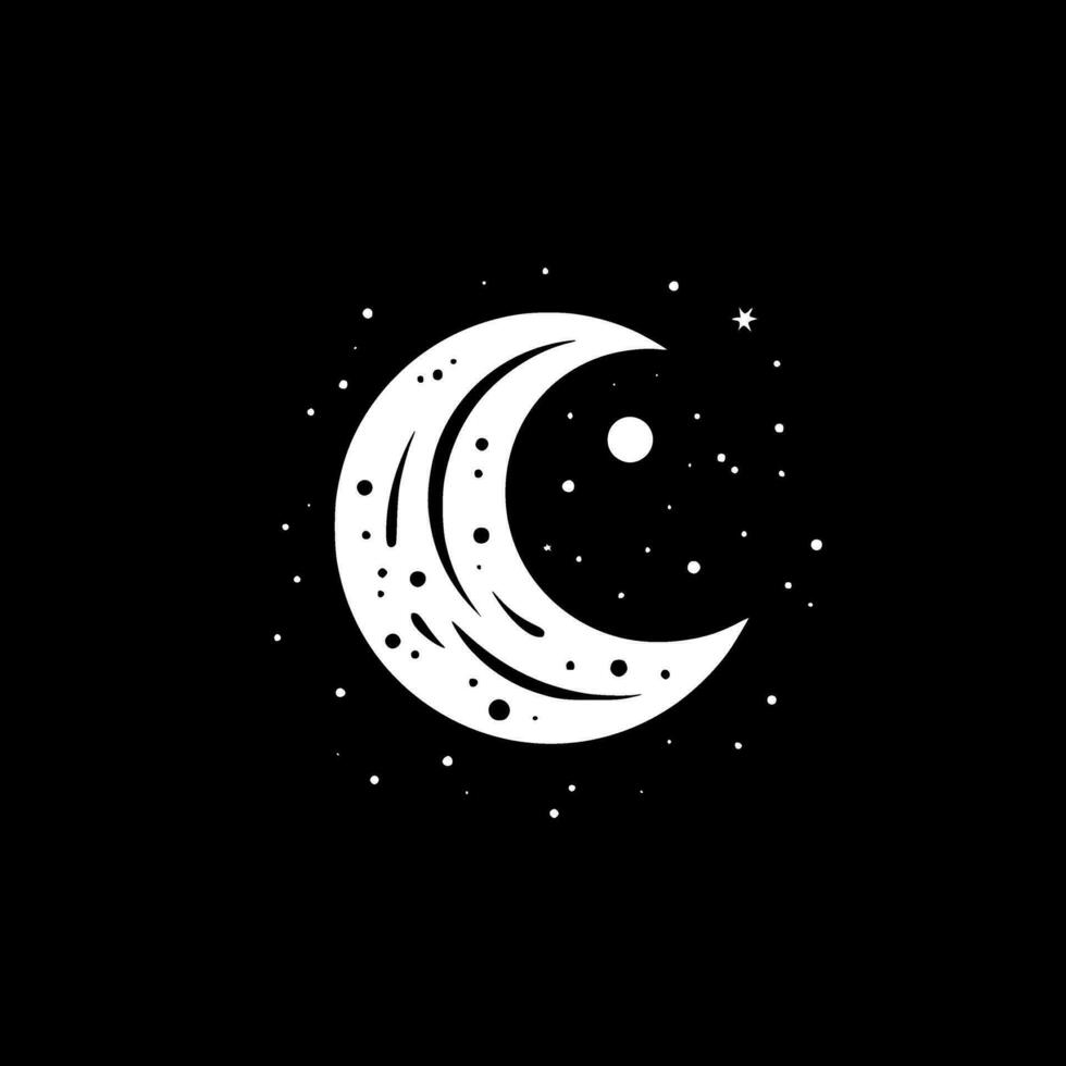 Moon - Black and White Isolated Icon - Vector illustration