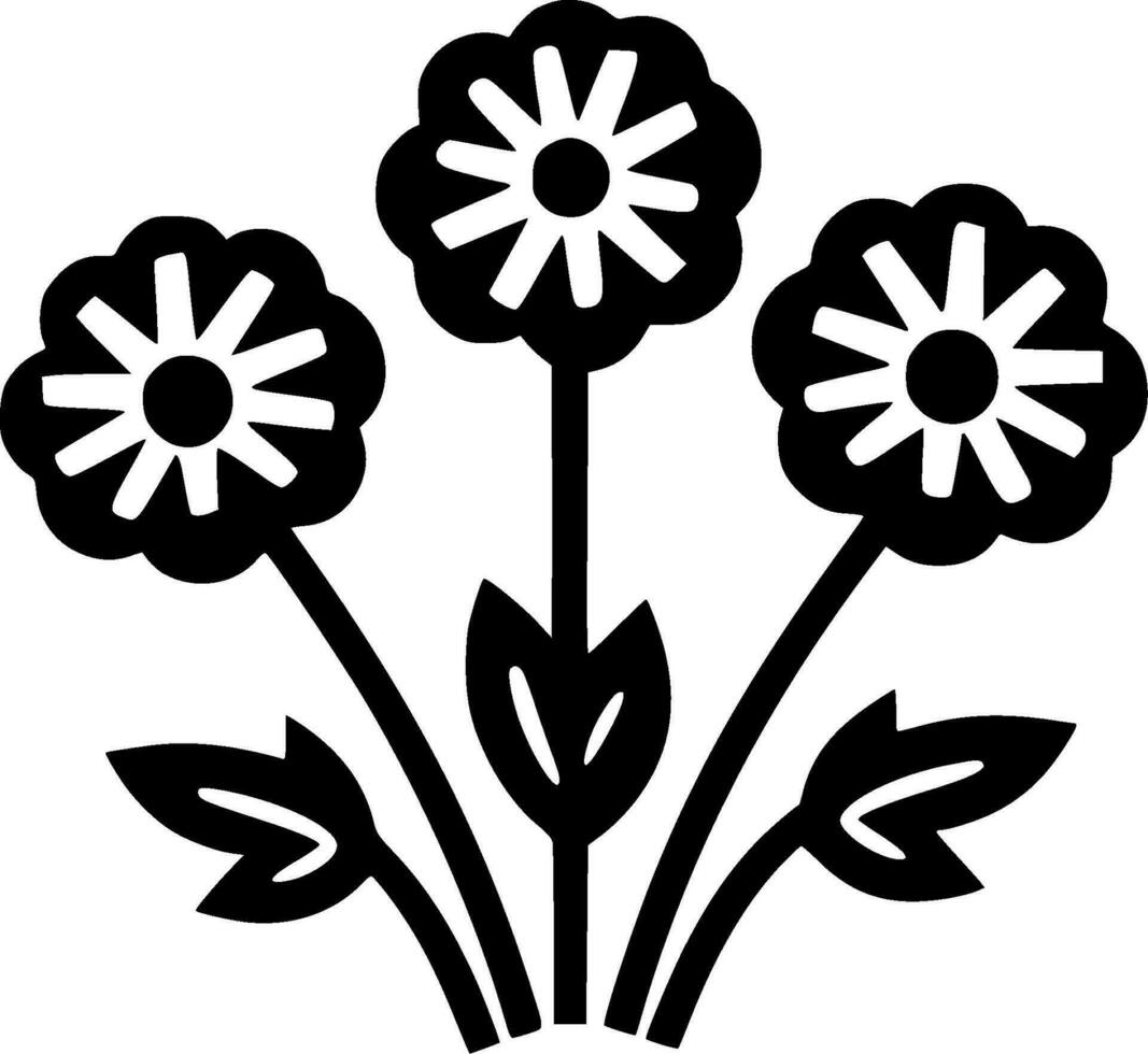 Flowers, Minimalist and Simple Silhouette - Vector illustration