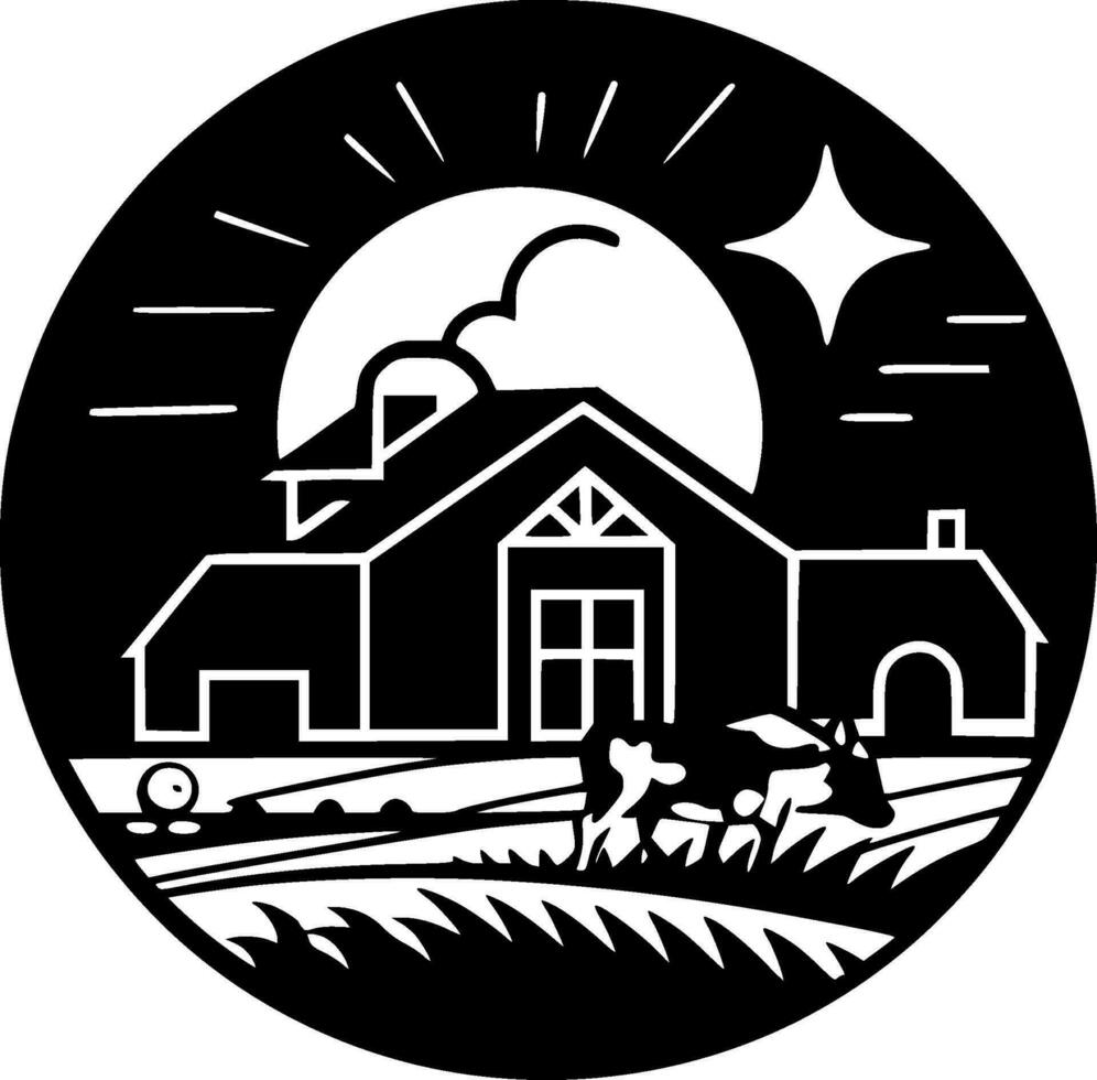 Farm, Minimalist and Simple Silhouette - Vector illustration