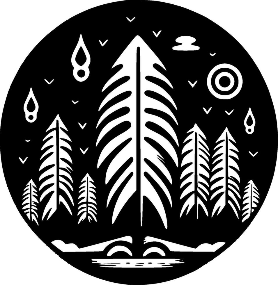 Boho - Black and White Isolated Icon - Vector illustration