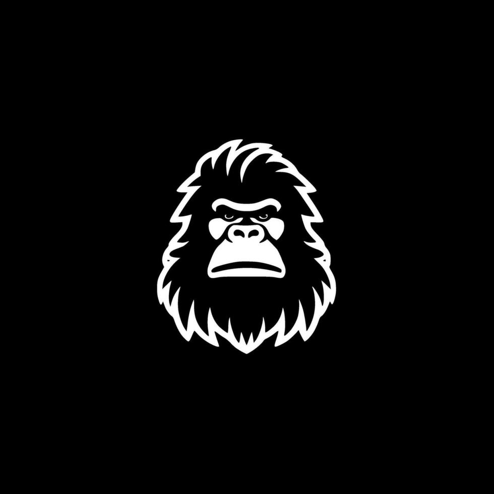 Bigfoot, Black and White Vector illustration