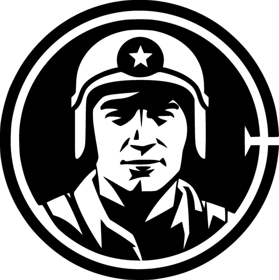 militar, minimalista y sencillo silueta - vector ilustración