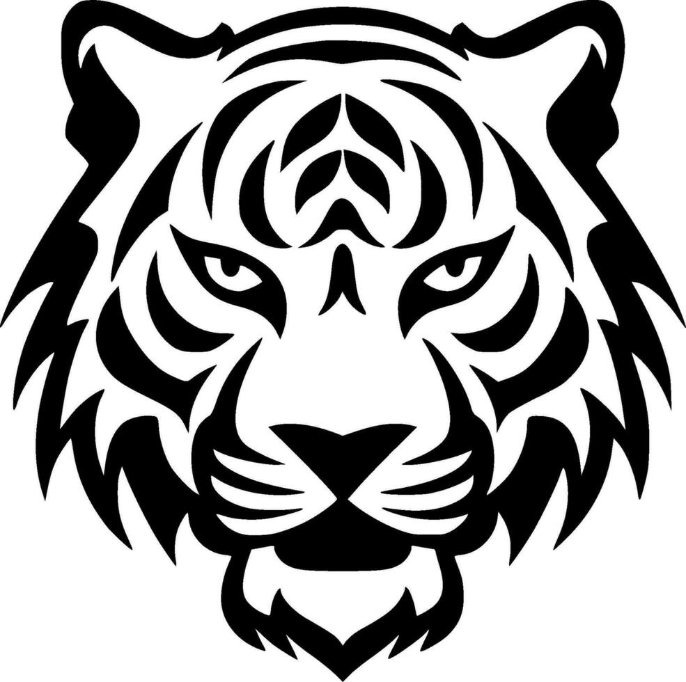 tigre, negro y blanco vector ilustración