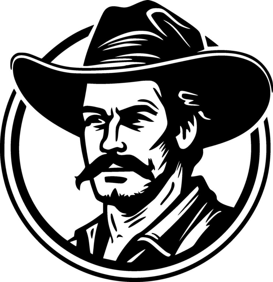 Western, Black and White Vector illustration