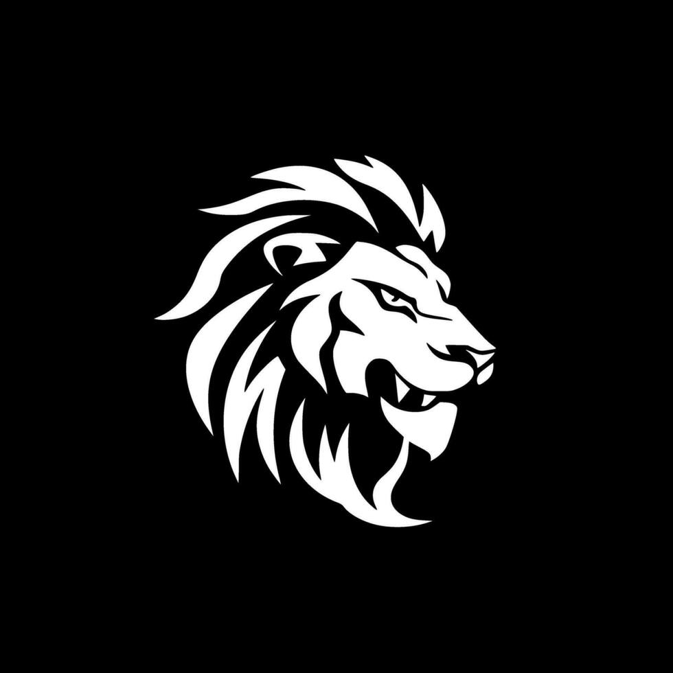 Lion - Black and White Isolated Icon - Vector illustration