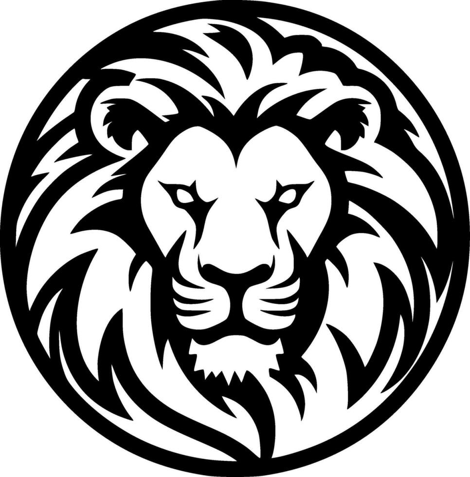 león, negro y blanco vector ilustración