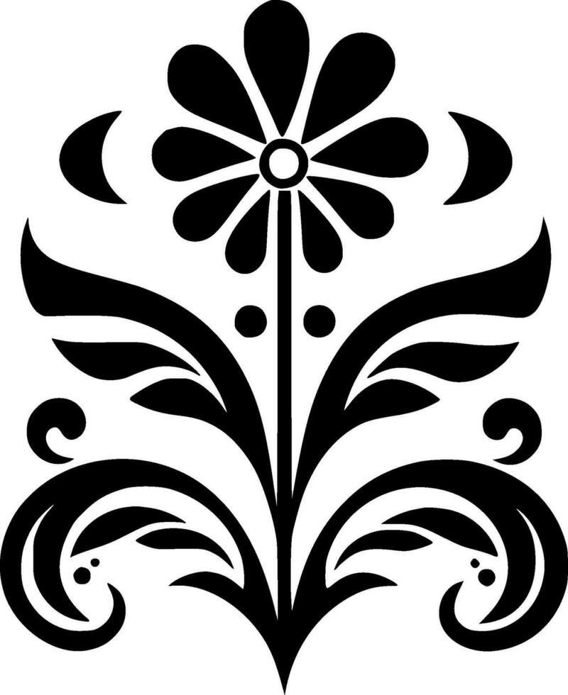 flor, negro y blanco vector ilustración