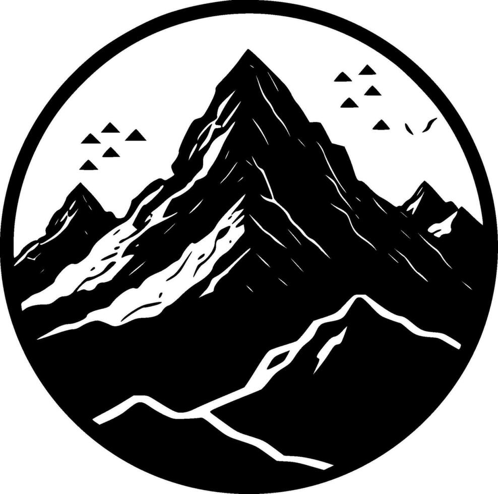 Mountains, Minimalist and Simple Silhouette - Vector illustration