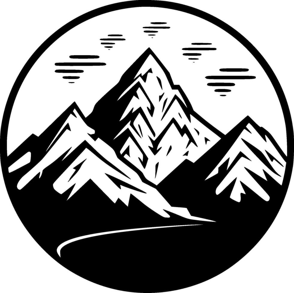 Mountain, Minimalist and Simple Silhouette - Vector illustration