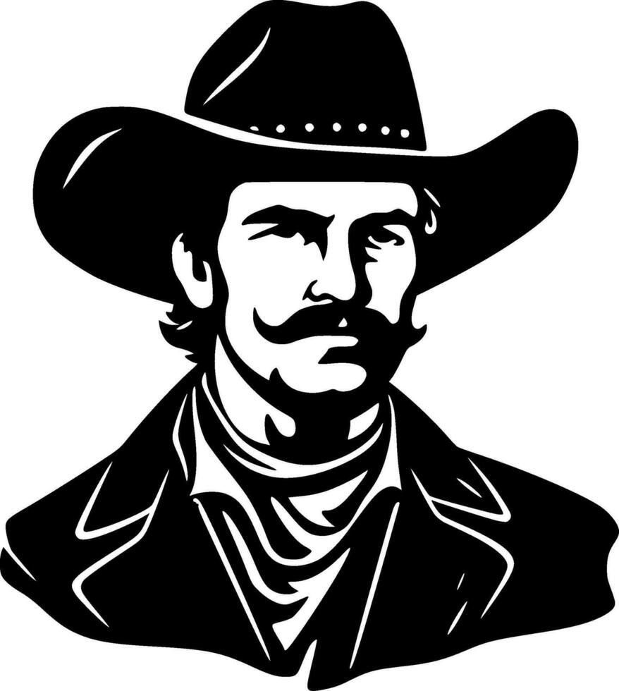 Western, Black and White Vector illustration