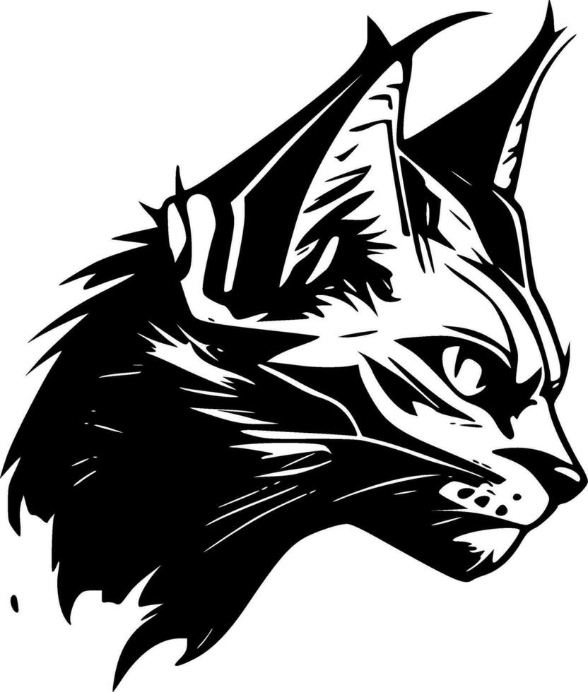 Wildcat, Black and White Vector illustration