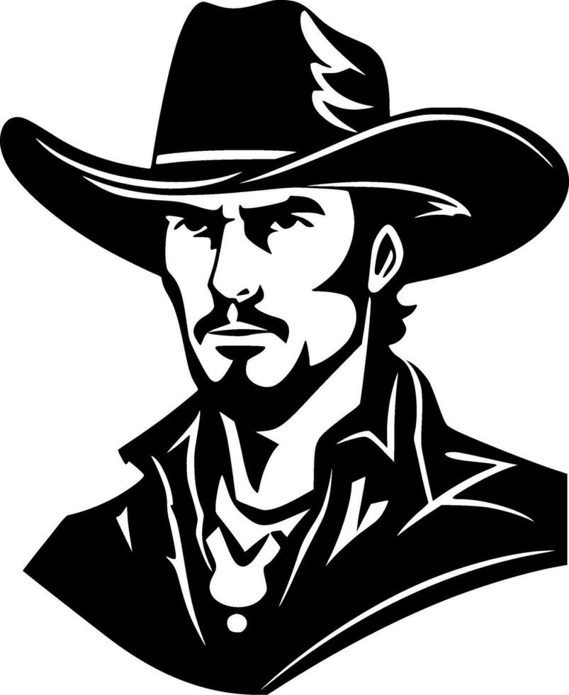 Western, Black and White Vector illustration
