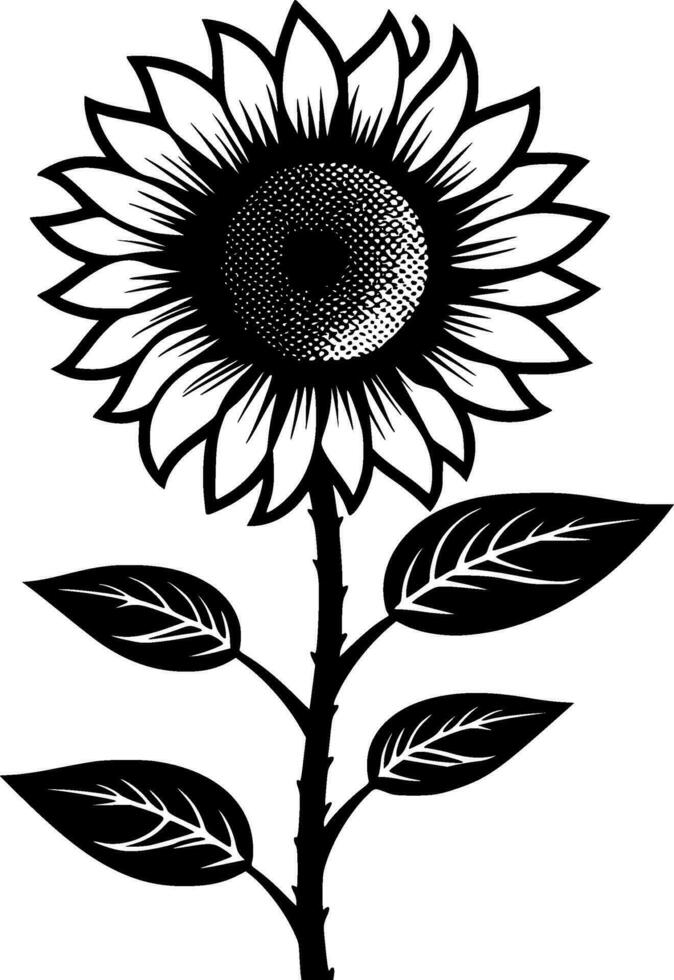 Sunflower, Minimalist and Simple Silhouette - Vector illustration