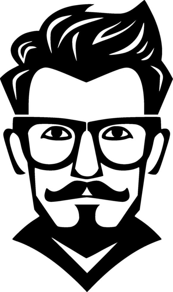 Teacher, Black and White Vector illustration