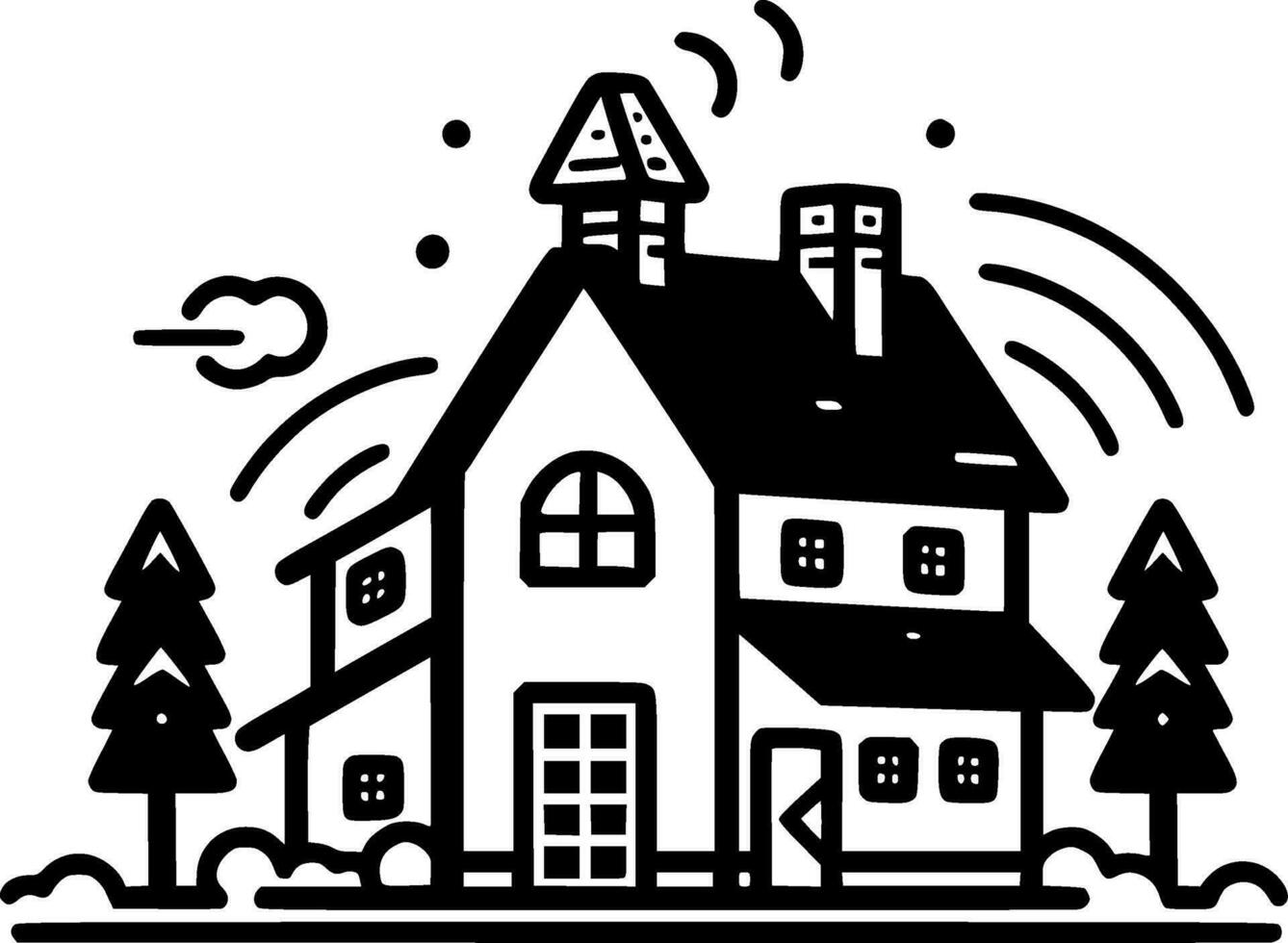 Farmhouse, Minimalist and Simple Silhouette - Vector illustration