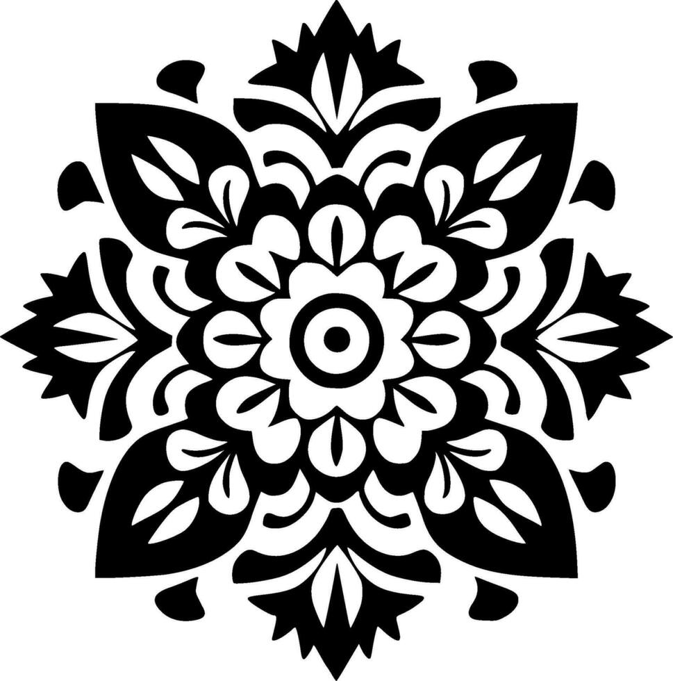 Mandala, Minimalist and Simple Silhouette - Vector illustration