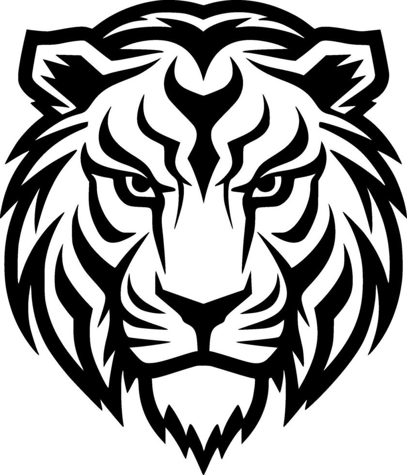 Tiger, Black and White Vector illustration