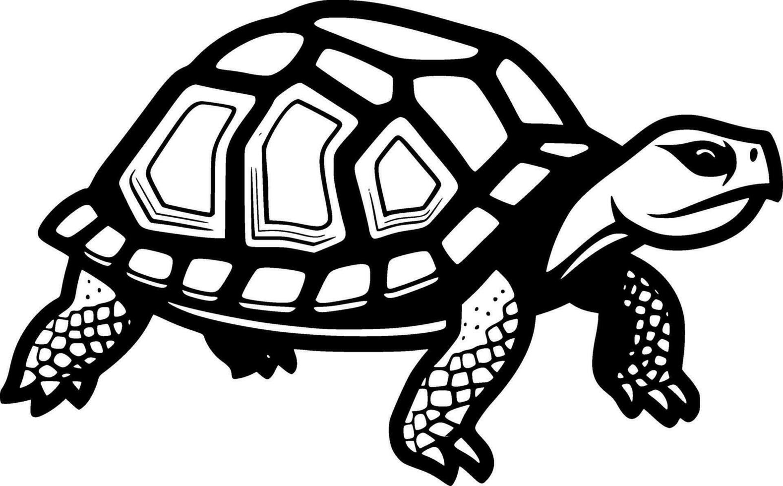 Tortuga - negro y blanco aislado icono - vector ilustración