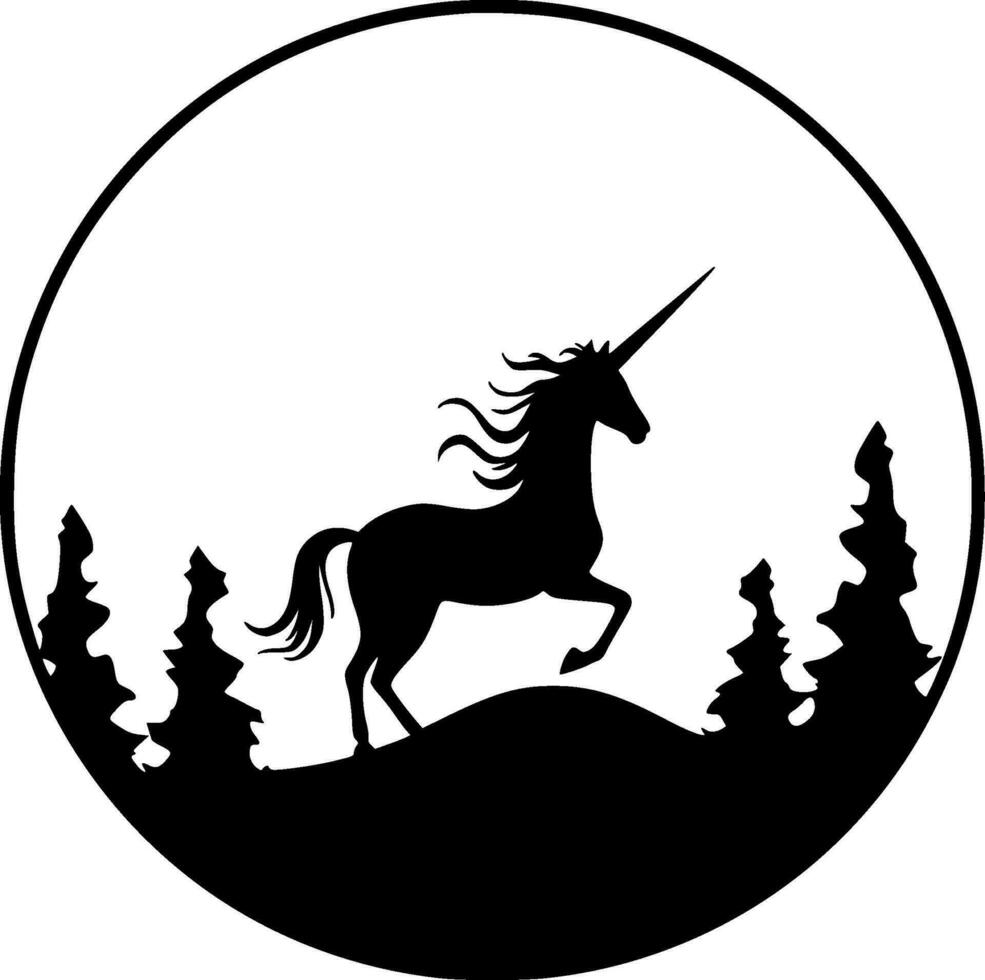 Unicorn - Minimalist and Flat Logo - Vector illustration