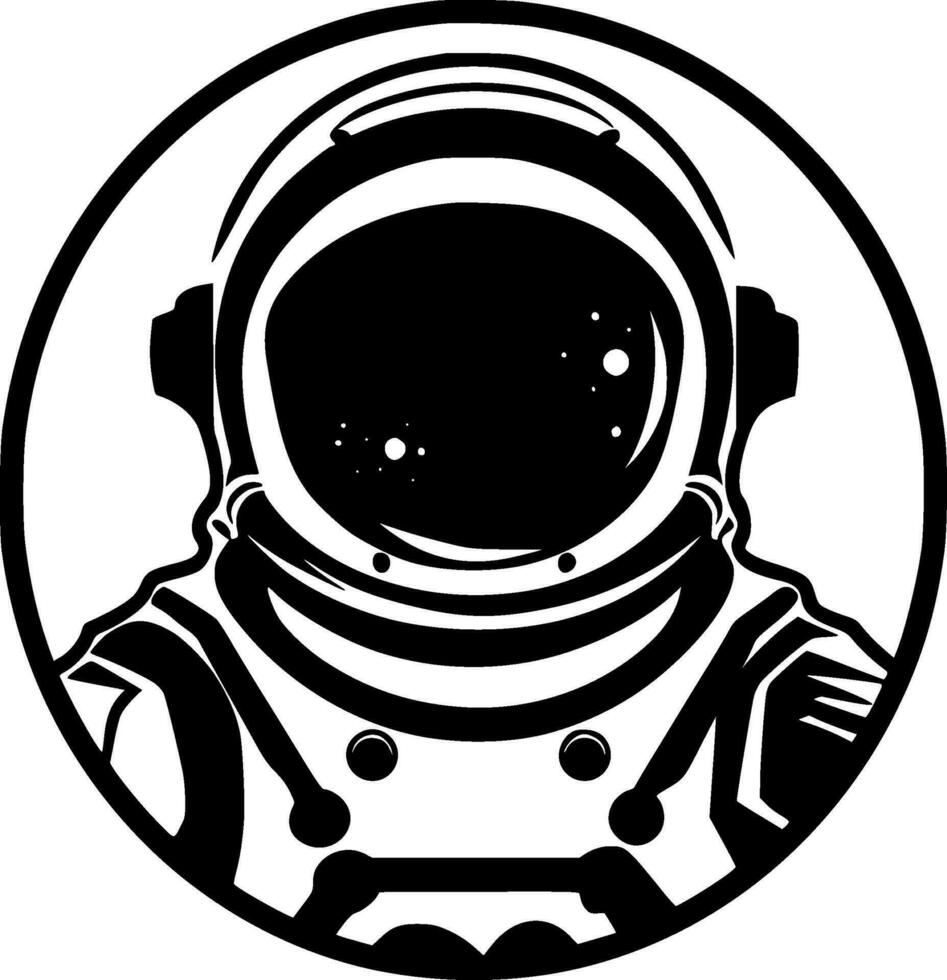Astronaut - Black and White Isolated Icon - Vector illustration