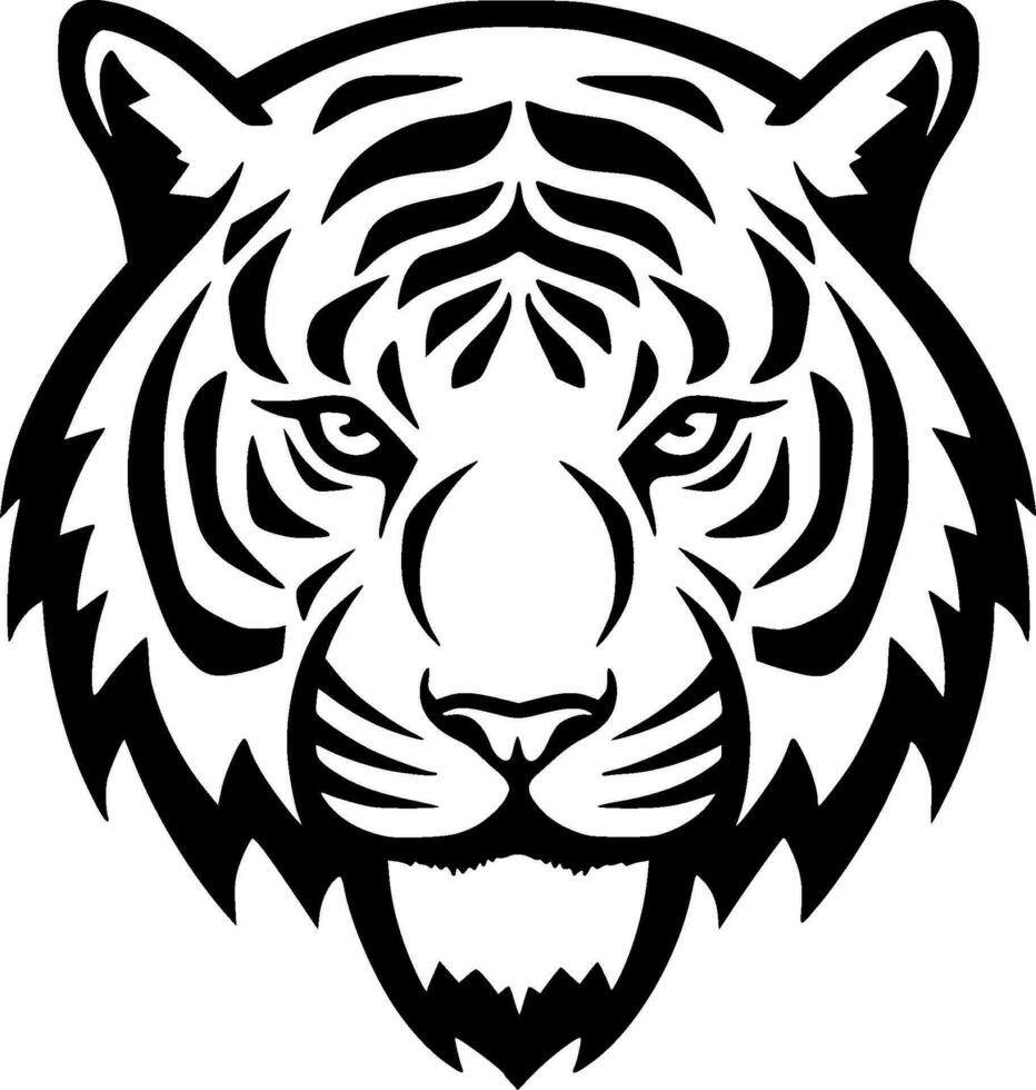 Tigre - minimalista y plano logo - vector ilustración