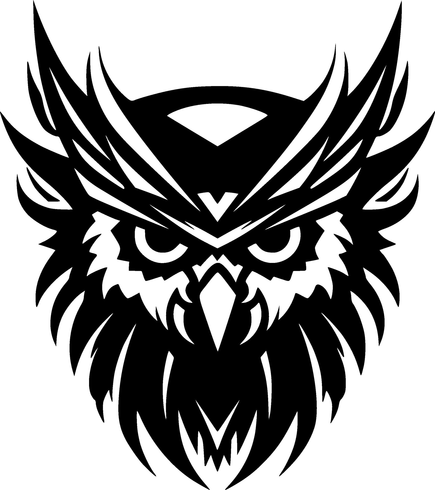 Owl, Black and White Vector illustration 34103301 Vector Art at Vecteezy