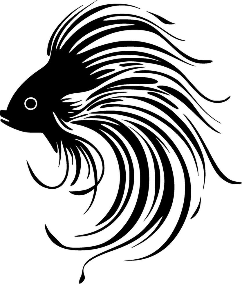pez, negro y blanco vector ilustración