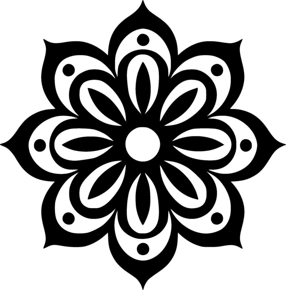 Mandala, Minimalist and Simple Silhouette - Vector illustration