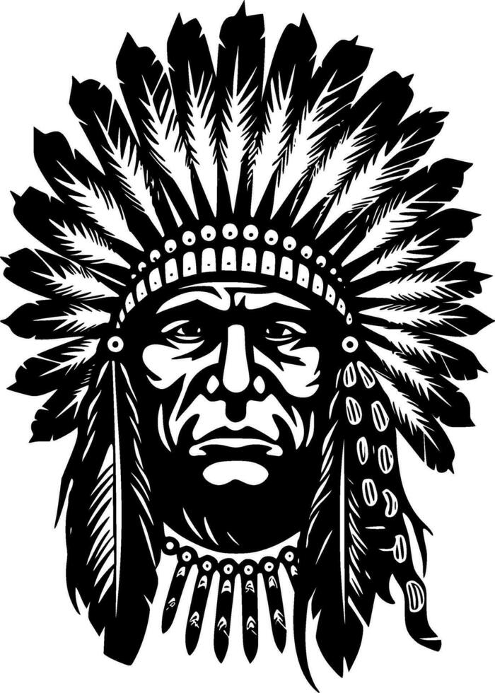 Indian Chief - High Quality Vector Logo - Vector illustration ideal for T-shirt graphic