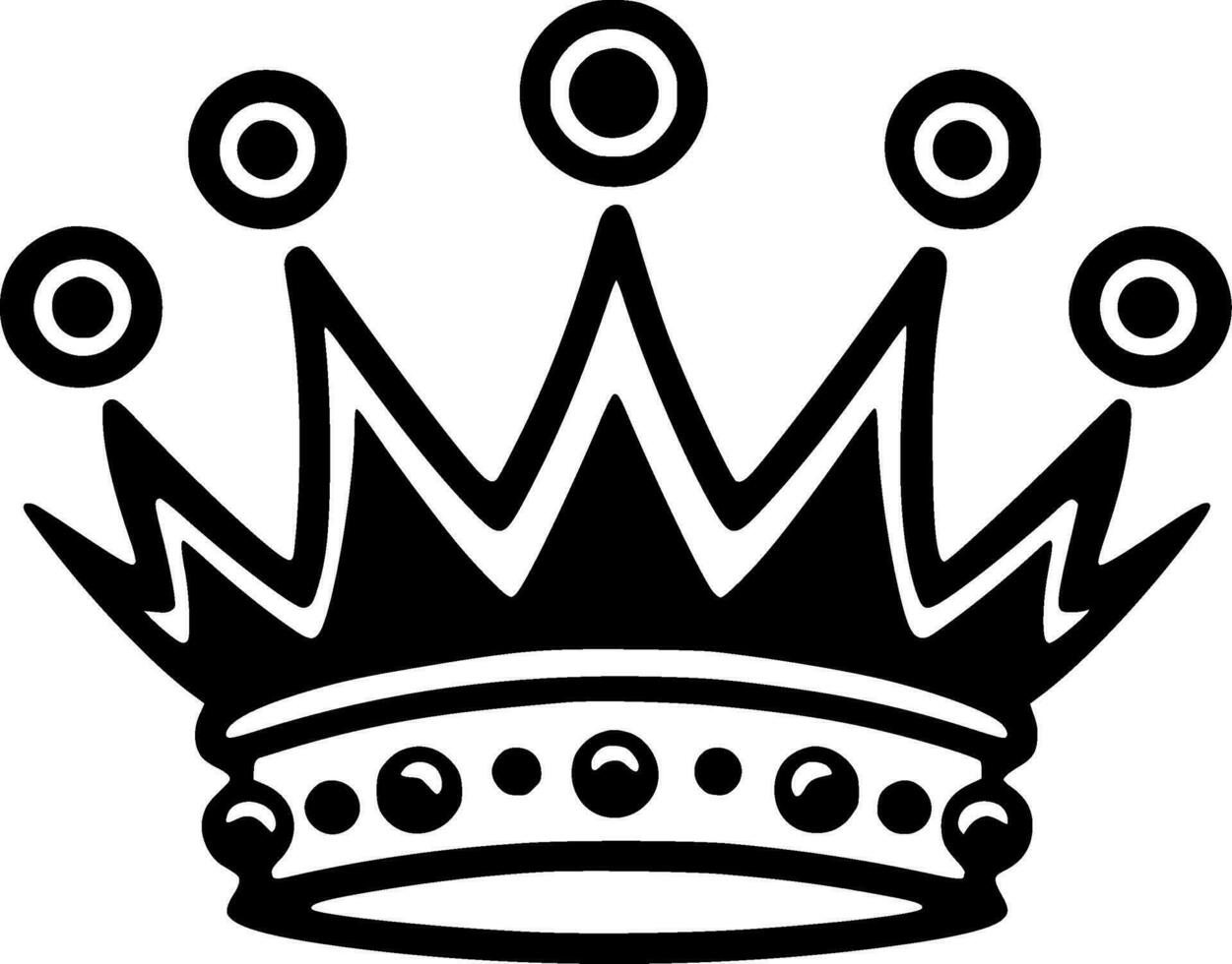 Crown - Black and White Isolated Icon - Vector illustration