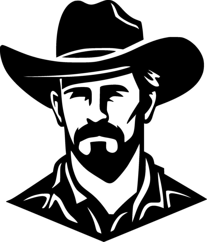 Western, Black and White Vector illustration