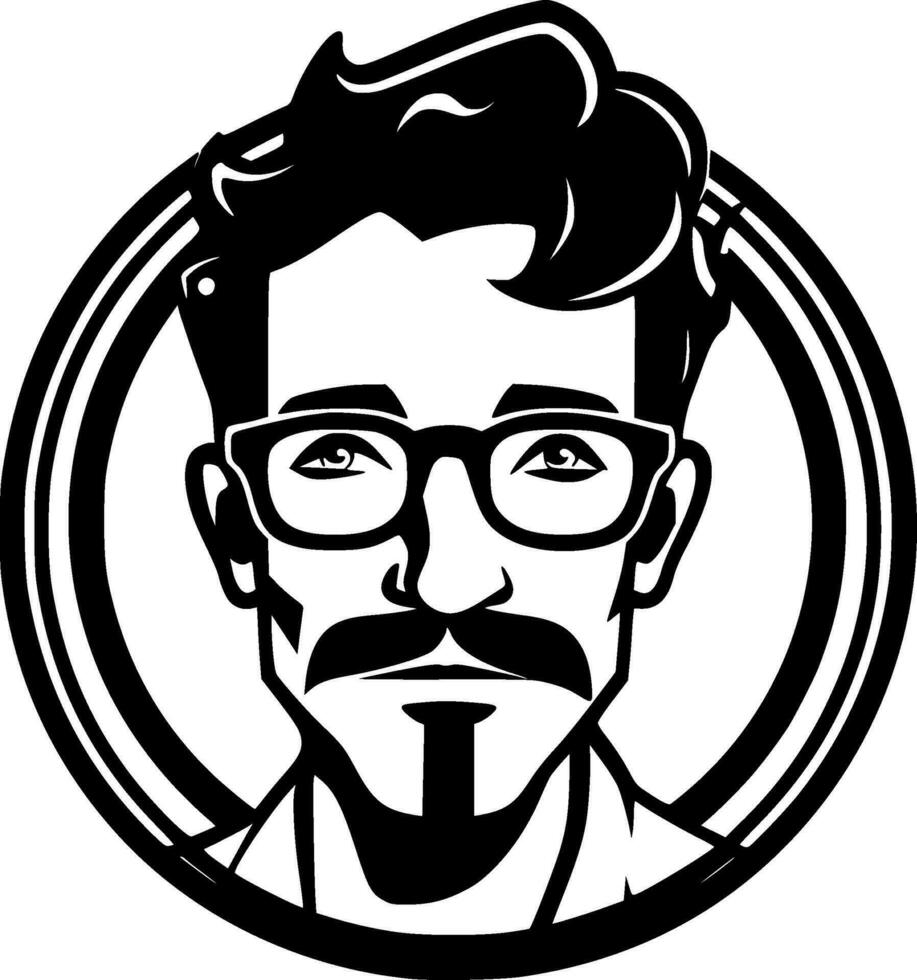 profesor - negro y blanco aislado icono - vector ilustración