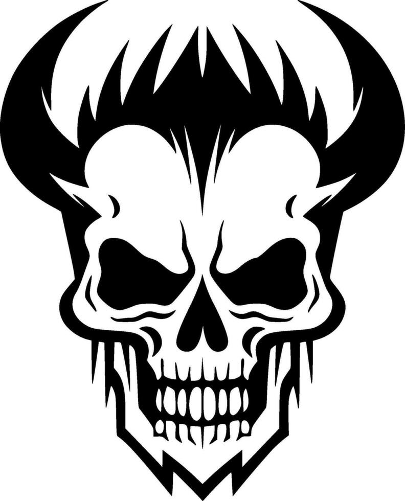 Skull - Black and White Isolated Icon - Vector illustration