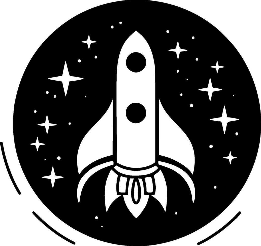 Space, Black and White Vector illustration