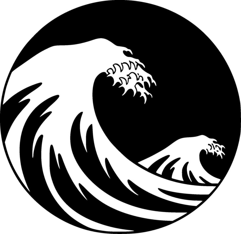 Waves, Minimalist and Simple Silhouette - Vector illustration