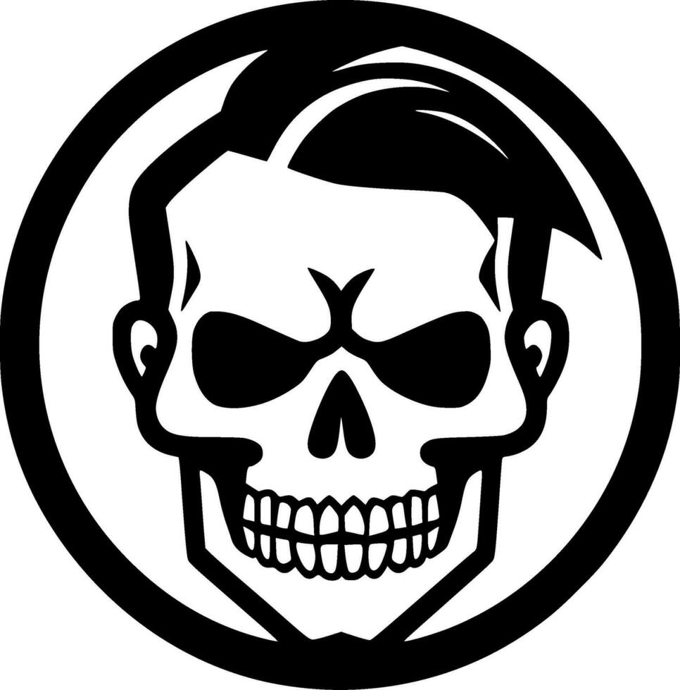 Skull, Black and White Vector illustration