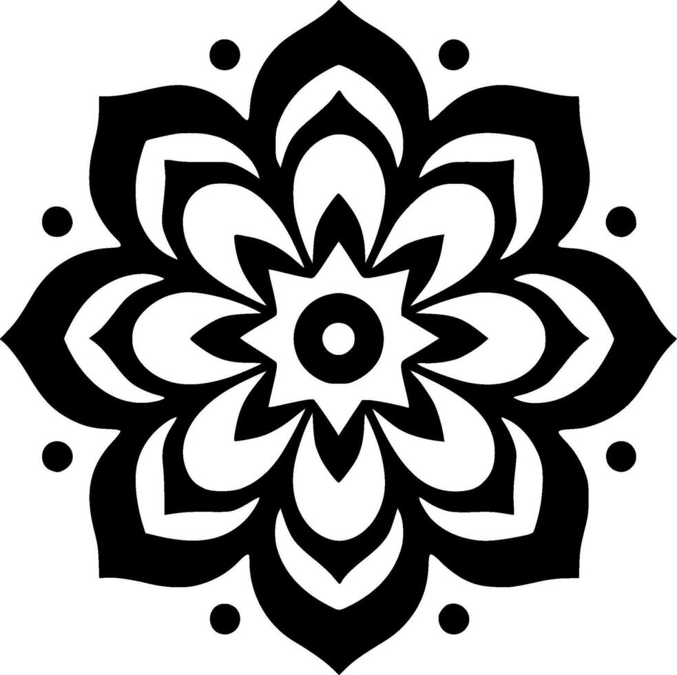 Mandala, Minimalist and Simple Silhouette - Vector illustration