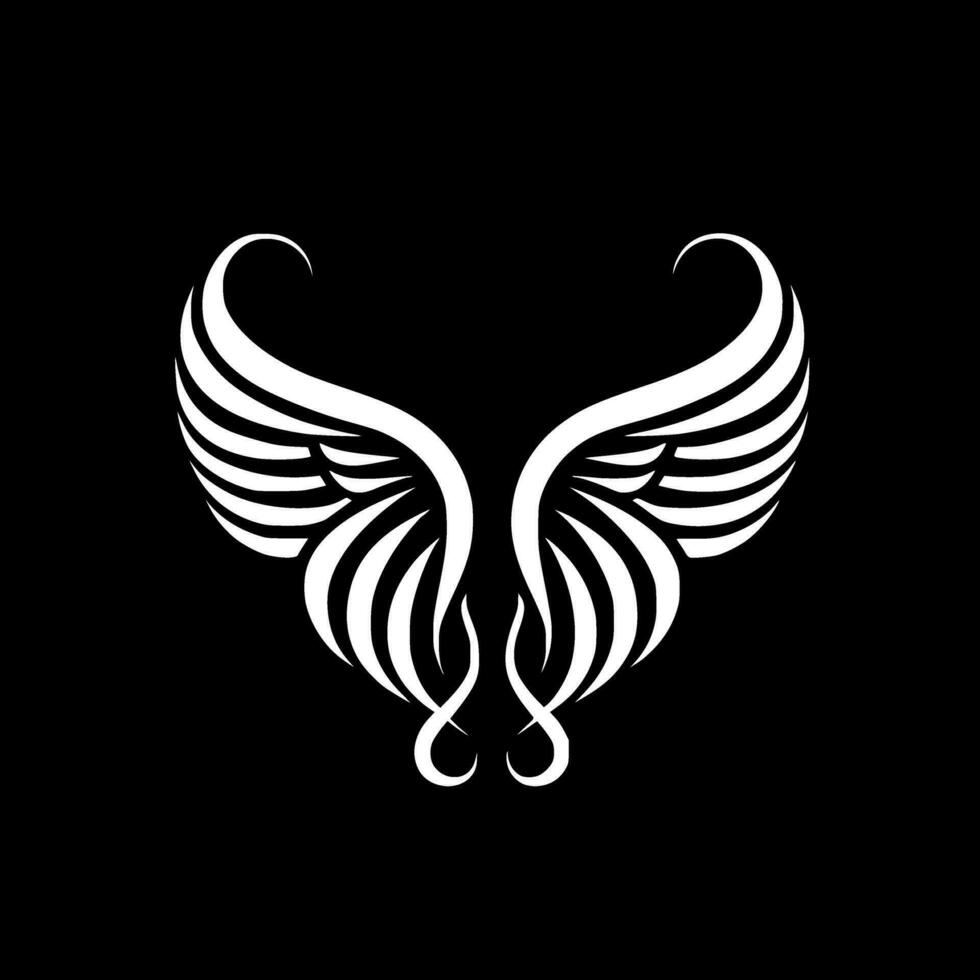 Angel Wings - Black and White Isolated Icon - Vector illustration