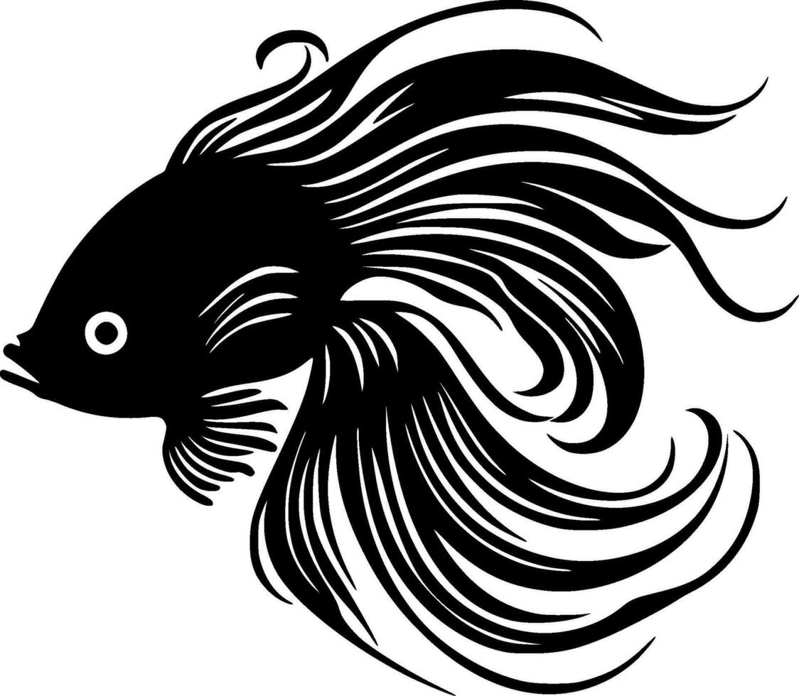 Fish, Black and White Vector illustration