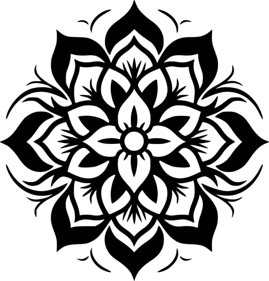 Mandala, Minimalist and Simple Silhouette - Vector illustration