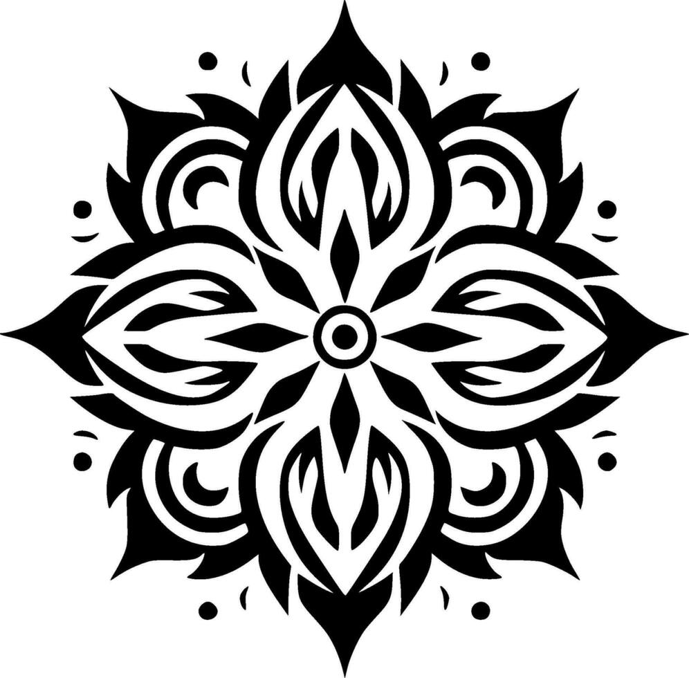 Mandala, Black and White Vector illustration