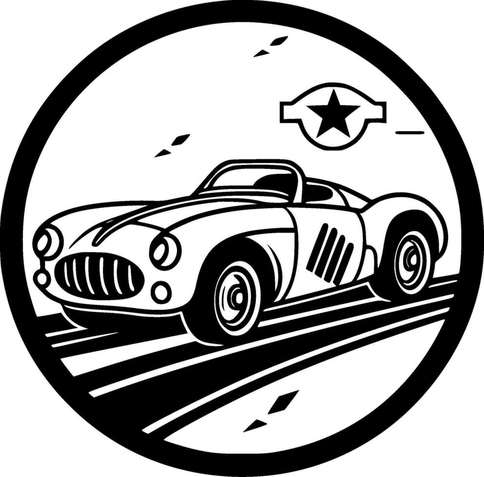 Racing, Minimalist and Simple Silhouette - Vector illustration