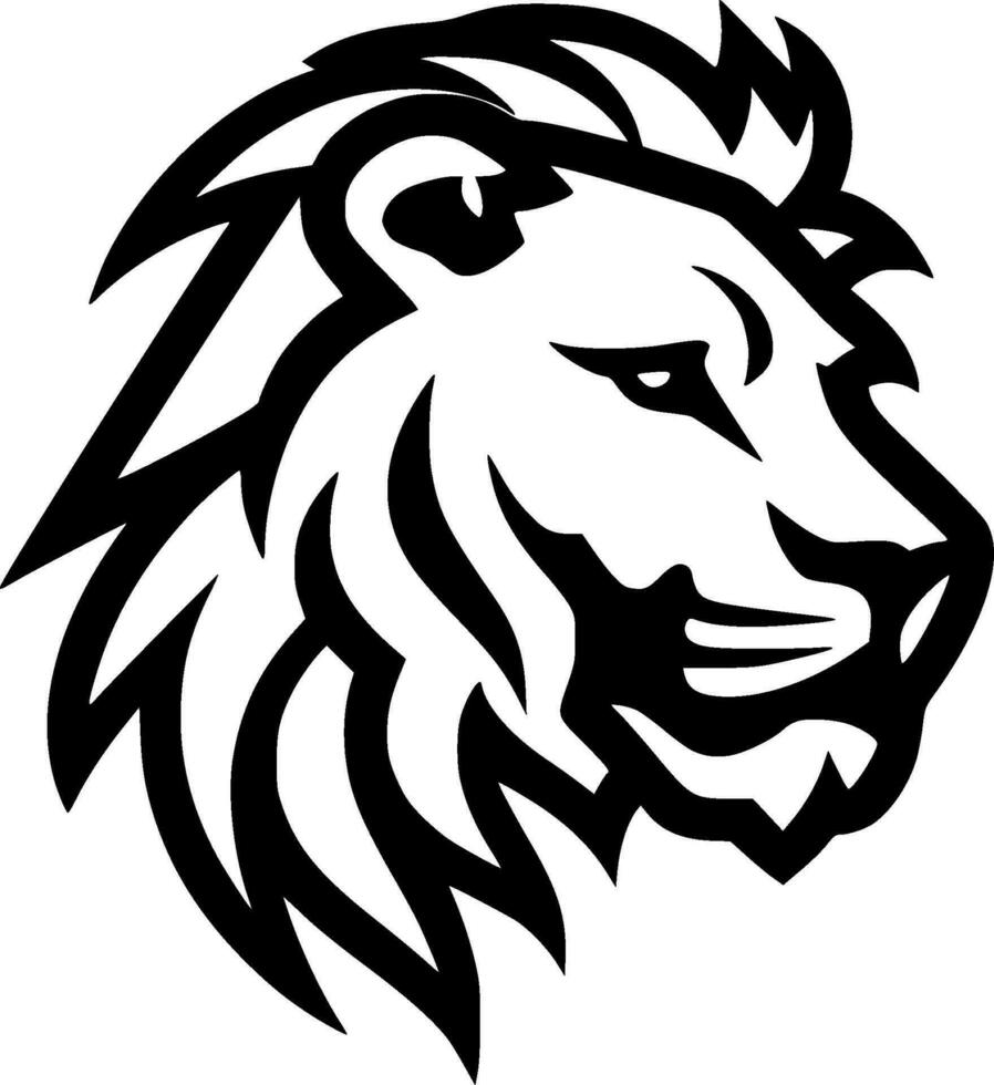 Lion, Black and White Vector illustration