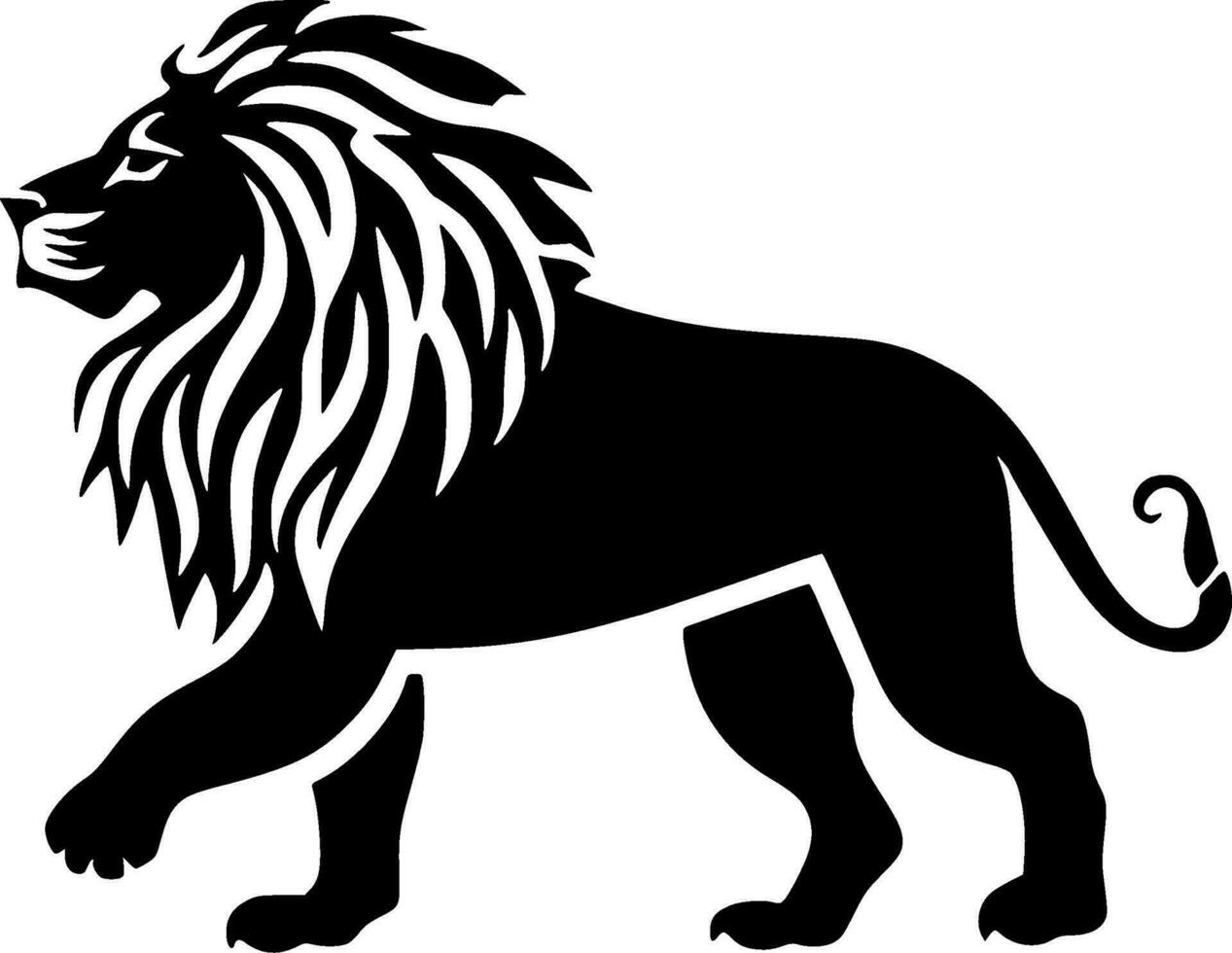 león - minimalista y plano logo - vector ilustración