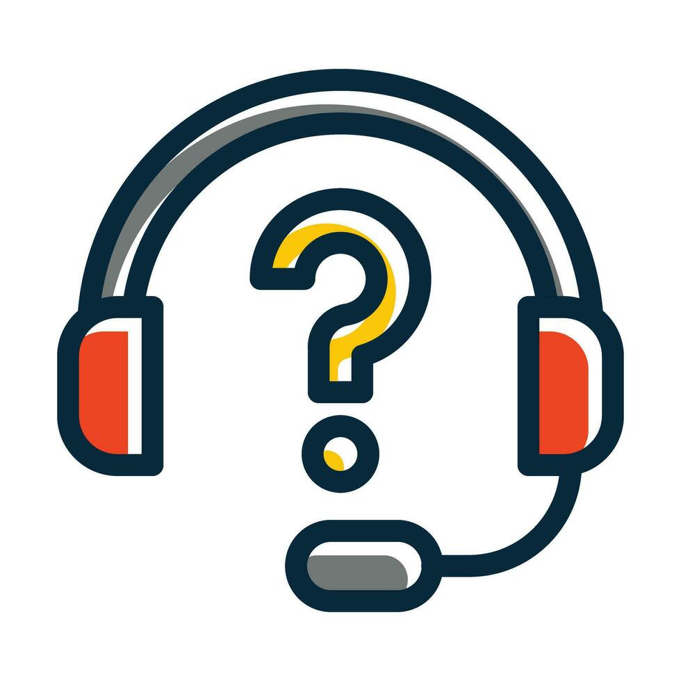 Question Vector Thick Line Filled Dark Colors