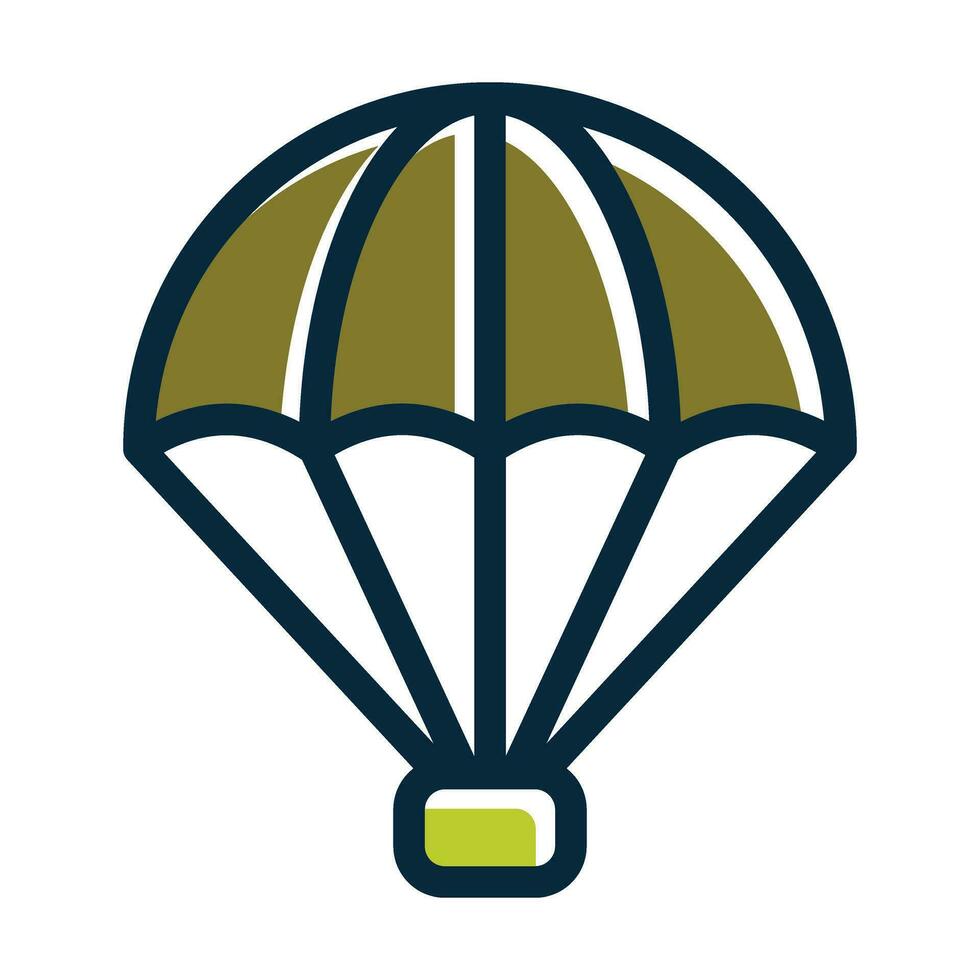Parachute Vector Thick Line Filled Dark Colors
