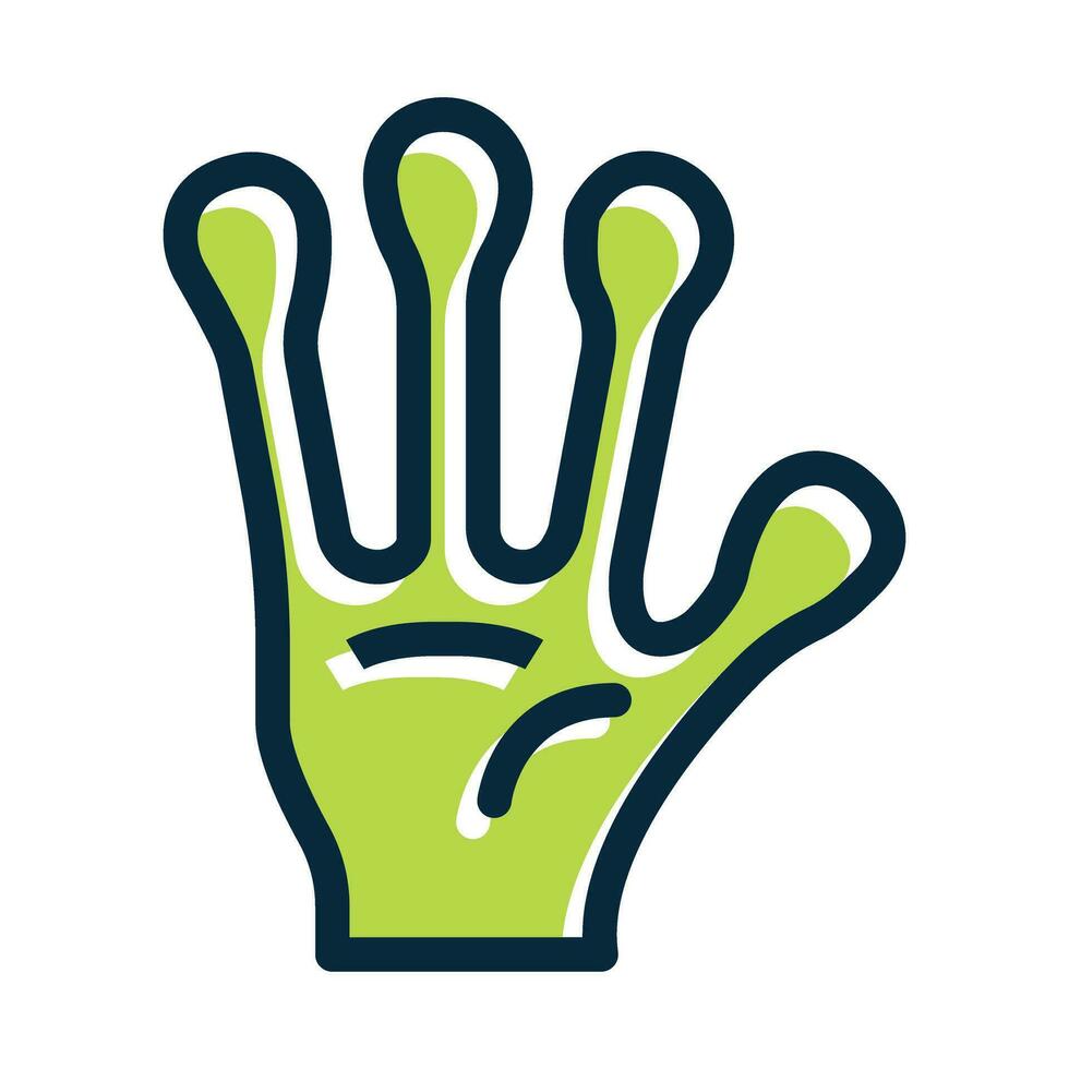 Alien Hand Vector Thick Line Filled Dark Colors