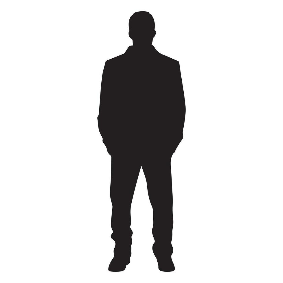 Black Silhouette male full body vector