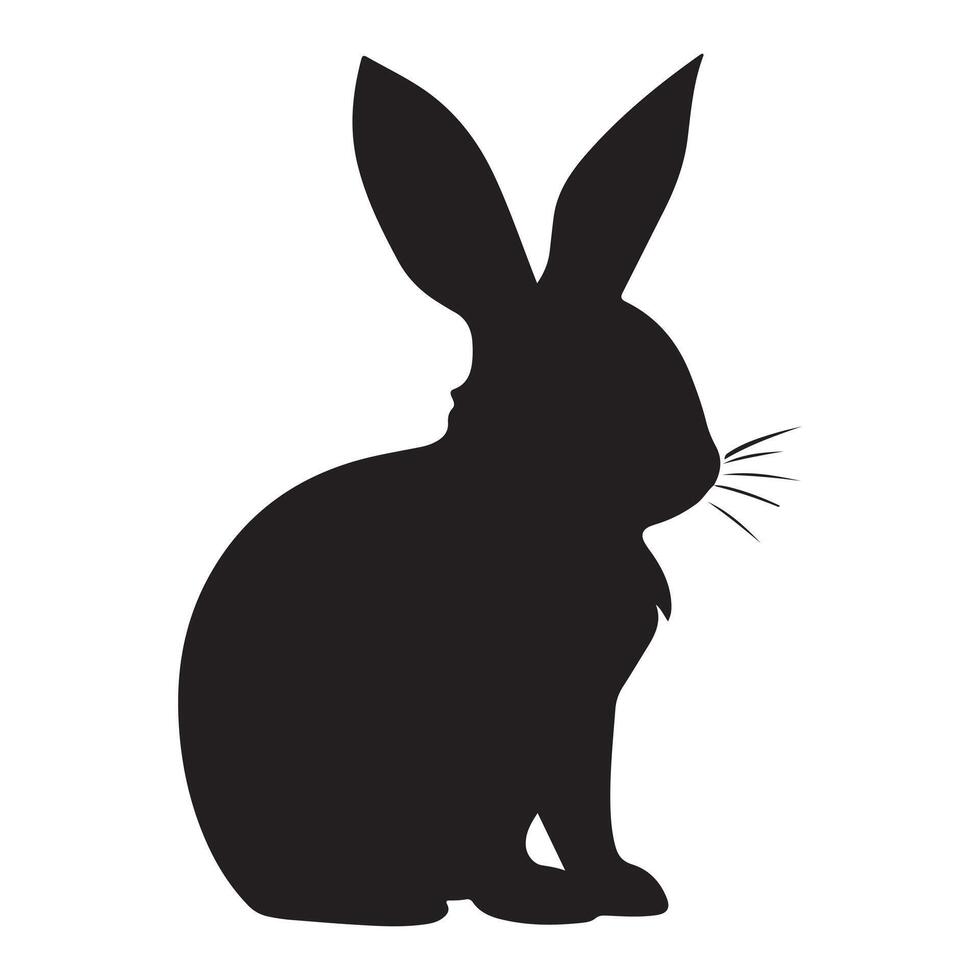 Bunny black Silhouette vector