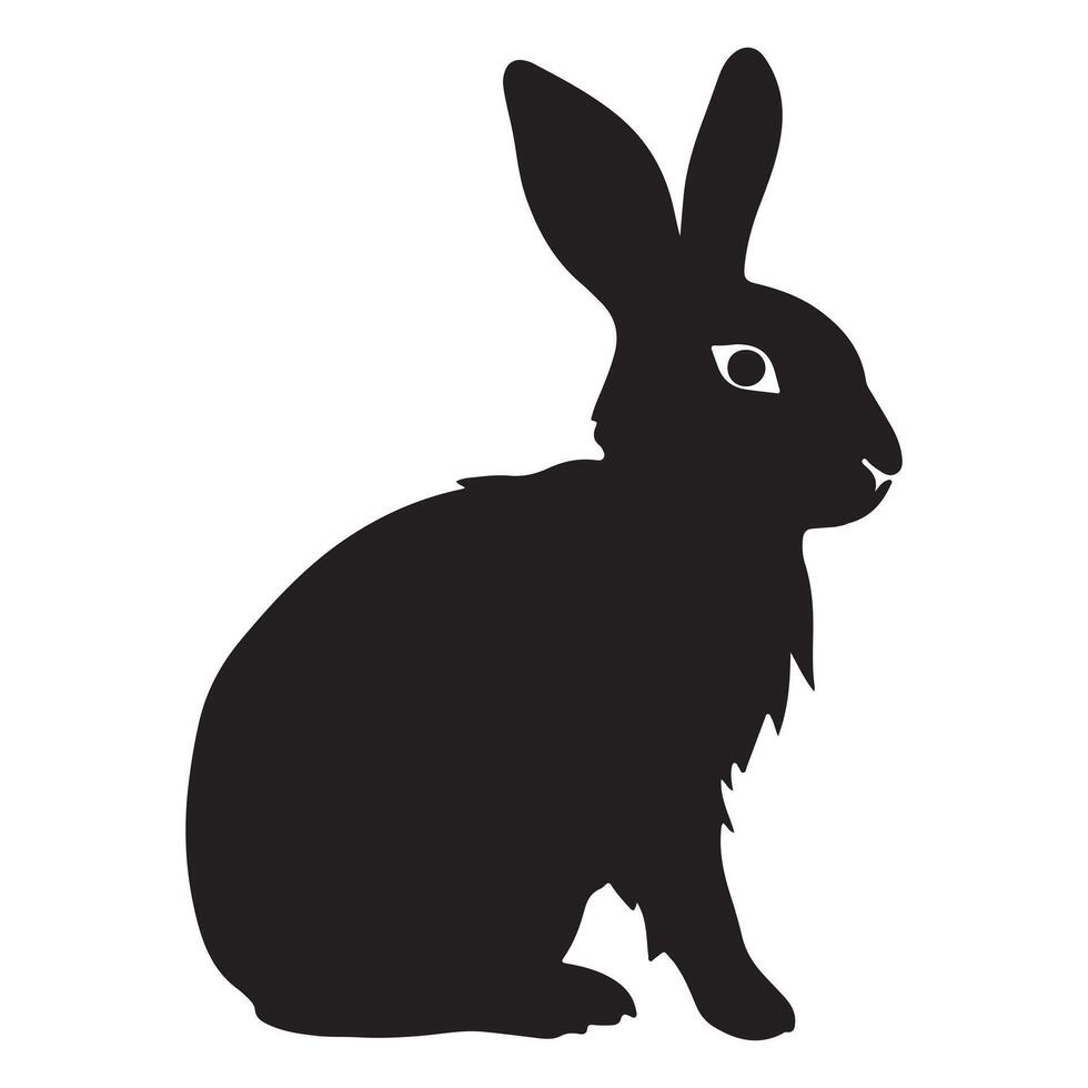 Bunny black Silhouette vector